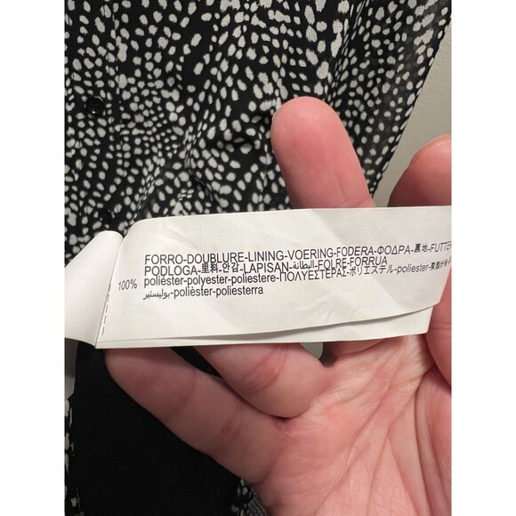 Zara Dress Black White Polka Dot Chiffon Long Sleeve Mini Button Up Size S New - Picture 9 of 11